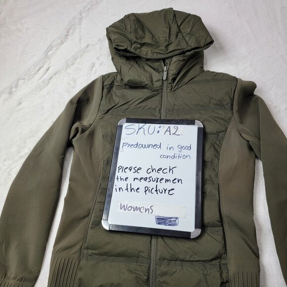 Lululemon Women's Armory Green Down & Around Insulated Bomber Jacket Size 6 - Picture 7 of 7